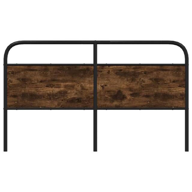 Berkfield Home Headboard Smoked Oak 160 cm Steel & Engineered Wood in Brown - image 1