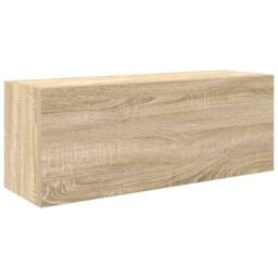 Berkfield Home Bathroom Wall Cabinet Sonoma Oak 80x25x30 cm Engineered Wood in Light Brown - Size: 80 x 25 x 30 cm - thumbnail 1