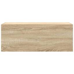 Berkfield Home Bathroom Wall Cabinet Sonoma Oak 80x25x30 cm Engineered Wood in Light Brown - Size: 80 x 25 x 30 cm - thumbnail 6
