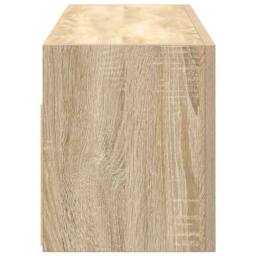 Berkfield Home Bathroom Wall Cabinet Sonoma Oak 80x25x30 cm Engineered Wood in Light Brown - Size: 80 x 25 x 30 cm - thumbnail 7