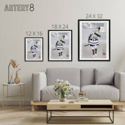"Artery8 Yoshitoshi Japanese Samurai Vintage Japanese Ukiyo-e Framed Canvas Art in Grey - Size: W12"" x H16""" - thumbnail 4