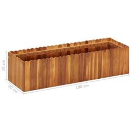 Berkfield Home Garden Raised Bed 100x30x25 cm Solid Acacia Wood in Brown - Size: 100 x 30 x 25 cm - thumbnail 6