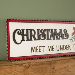 Samuel Alexander 82cm White Wooden Christmas Market Hanging Sign - thumbnail 3