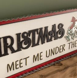 Samuel Alexander 82cm White Wooden Christmas Market Hanging Sign - thumbnail 6
