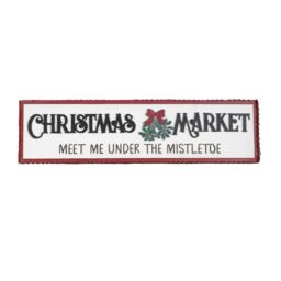 Samuel Alexander 82cm Black & White Wooden Christmas Market Hanging Sign - thumbnail 7