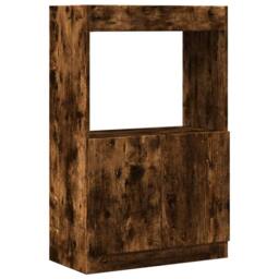 Berkfield Home Highboard Smoked Oak 63x33x100 cm Engineered Wood in Brown - Size: 63 x 33 x 100 cm - thumbnail 1