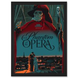 Artery8 Film Movie Paris Skull Laemmle Phantom Opera Musical Artwork Framed Wall Art Print A4 in Black - thumbnail 1
