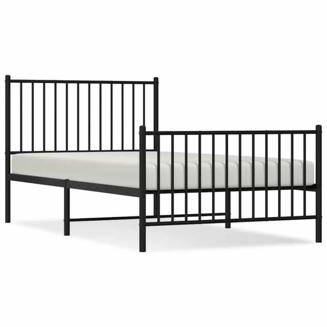 Berkfield Home Metal Bed Frame with Headboard & Footboard Black 100x190 cm - image 1