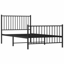 Berkfield Home Metal Bed Frame with Headboard & Footboard Black 100x190 cm - thumbnail 4
