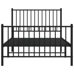 Berkfield Home Metal Bed Frame with Headboard & Footboard Black 100x190 cm - thumbnail 6