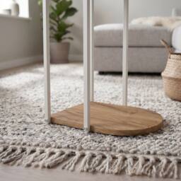 Decortie 'Roya' Half-Round Side Table with Metal Frame in Brown - thumbnail 5