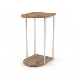Decortie 'Roya' Half-Round Side Table with Metal Frame in Brown - thumbnail 2