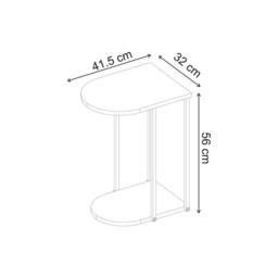 Decortie 'Roya' Half-Round Side Table with Metal Frame in Brown - thumbnail 4