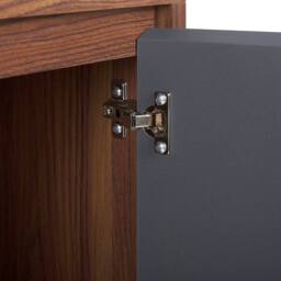 Wyld and Coco 3-Door Retro Sideboard Walnut-Coloured Veneer in Brown - thumbnail 7