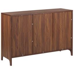 Wyld and Coco 3-Door Retro Sideboard Walnut-Coloured Veneer in Brown - thumbnail 6