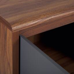 Wyld and Coco 3-Door Retro Sideboard Walnut-Coloured Veneer in Brown - thumbnail 8