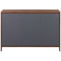 Wyld and Coco 3-Door Retro Sideboard Walnut-Coloured Veneer in Brown - thumbnail 5
