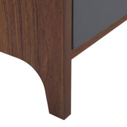 Wyld and Coco 3-Door Retro Sideboard Walnut-Coloured Veneer in Brown - thumbnail 9