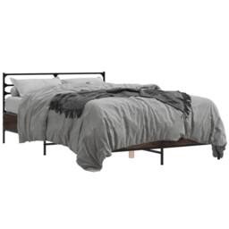 Berkfield Home Durable Bed Frame without Mattress Brown Oak 135x190 cm Double - thumbnail 3