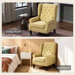 Wyld Haus Luyo Light Yellow Retro Wingback Accent Armchair with Button Tufting - thumbnail 8