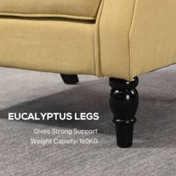 Wyld Haus Luyo Light Yellow Retro Wingback Accent Armchair with Button Tufting - thumbnail 7
