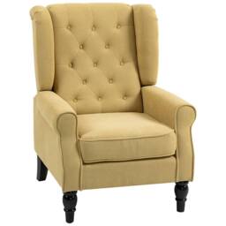Wyld Haus Luyo Light Yellow Retro Wingback Accent Armchair with Button Tufting - thumbnail 2