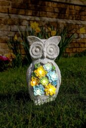 ILFD Group Ltd Solar Owl Garden Ornament in Grey - Size: 12 Pack - thumbnail 2