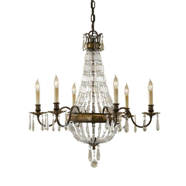 Loops 6 Bulb Chandelier LIght Oxidized Bronze British Bronze LED E14 60W - image 1