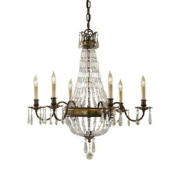 Loops 6 Bulb Chandelier LIght Oxidized Bronze British Bronze LED E14 60W