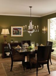 Loops 6 Bulb Chandelier LIght Oxidized Bronze British Bronze LED E14 60W - thumbnail 2