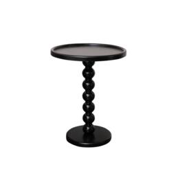 Melody Maison Black Painted Round Wooden Bobble Side Table - 45cm X 56.5cm - Size: 45 cm X 56.5 cm - thumbnail 1