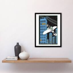 Artery8 Rendezvous on 968th Floor of a Skyscraper Jung Framed Wall Art Print in Blue - Size: A4 - thumbnail 4