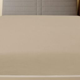 Berkfield Home Jersey Fitted Sheets 2 pcs Taupe 100x200 cm Cotton - thumbnail 2