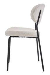 Living and Home 2Pcs Upholstered Dining Chair with Metal Frame in White - thumbnail 9