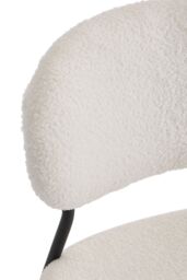 Living and Home 2Pcs Upholstered Dining Chair with Metal Frame in White - thumbnail 3