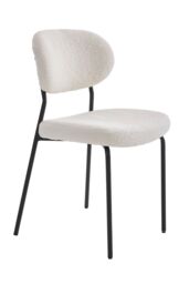 Living and Home 2Pcs Upholstered Dining Chair with Metal Frame in White - thumbnail 8