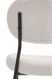 Living and Home 2Pcs Upholstered Dining Chair with Metal Frame in White - thumbnail 5