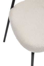 Living and Home 2Pcs Upholstered Dining Chair with Metal Frame in White - thumbnail 4