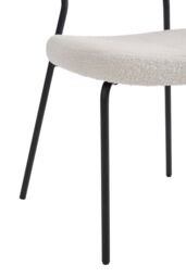 Living and Home 2Pcs Upholstered Dining Chair with Metal Frame in White - thumbnail 6