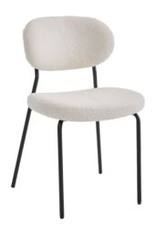 Living and Home 2Pcs Upholstered Dining Chair with Metal Frame in White - thumbnail 7