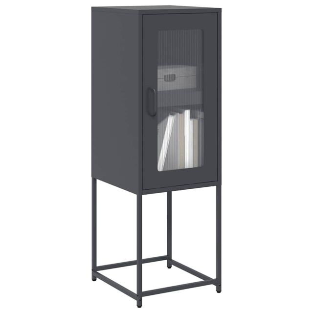 Berkfield Home Sideboard Anthracite 36x39x107 cm Cold-rolled Steel in Black - Size: 36 x 39 x 107 cm - image 1