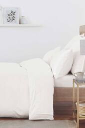 Murmur ' 1000TC' Plain Dye Flat Sheet in White - Size: Double Flat - thumbnail 2