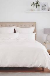 Murmur ' 1000TC' Plain Dye Flat Sheet in White - Size: Double Flat - thumbnail 3
