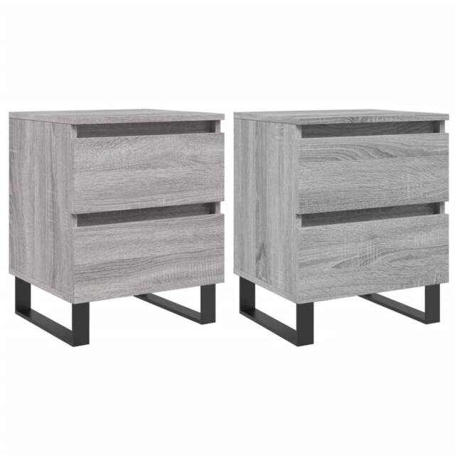 Berkfield Home Bedside Cabinets 2 pcs Grey Sonoma 40x35x50 cm Engineered Wood - Size: 40 x 35 x 50 cm - image 1