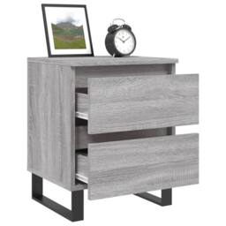 Berkfield Home Bedside Cabinets 2 pcs Grey Sonoma 40x35x50 cm Engineered Wood - Size: 40 x 35 x 50 cm - thumbnail 4
