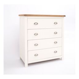 Cabinet Bits Lovere 4 Drawer Chest of Drawers Chrome Cup Handle in Off-White - thumbnail 2