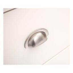 Cabinet Bits Lovere 4 Drawer Chest of Drawers Chrome Cup Handle in Off-White - thumbnail 6