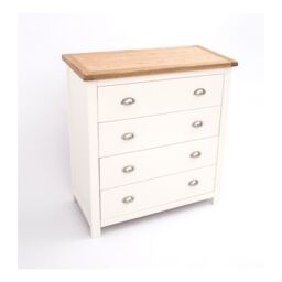 Cabinet Bits Lovere 4 Drawer Chest of Drawers Chrome Cup Handle in Off-White - thumbnail 3