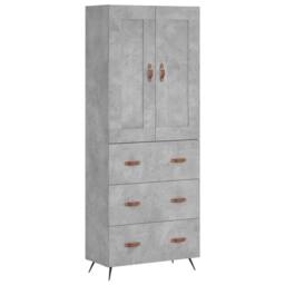 Berkfield Home Highboard Concrete Grey 69.5x34x180 cm Engineered Wood - thumbnail 3