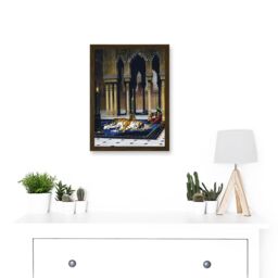 Artery8 Gerome Grief Of The Pasha Mourning Tiger Painting Artwork Framed Wall Art Print A4 in Brown - thumbnail 2